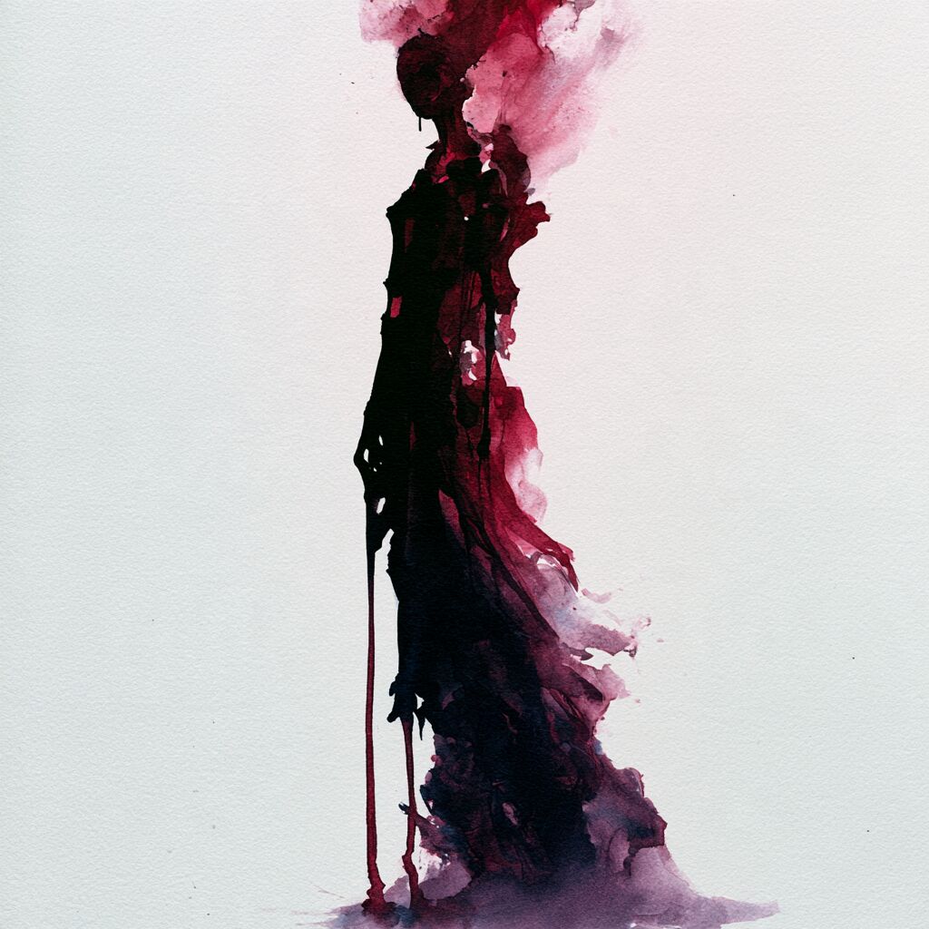 Ghostly dripping ink-wash figure study by XZanthia on white paper (piece 22 of 22)