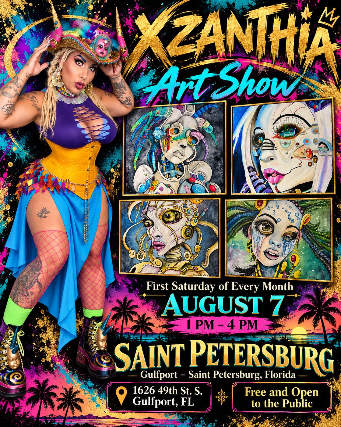 XZanthia Art Show flyer: first Saturday of every month, 1626 49th St. S., Gulfport
